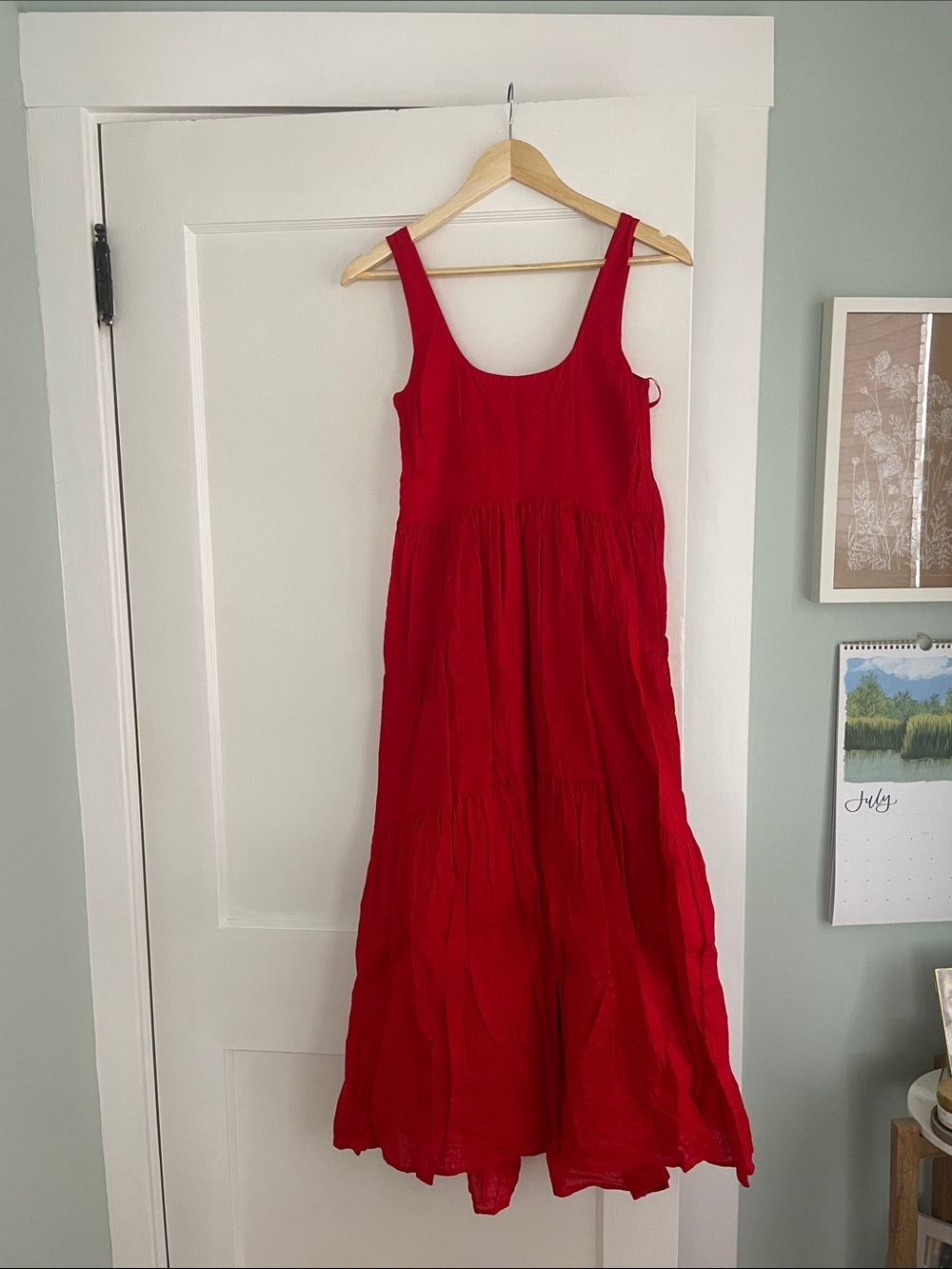 AYR Red Sleeveless Tiered Maxi Dress